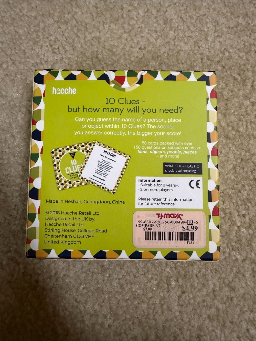 Trivia Card Game Box - Multicolor Pattern - Picture 2 of 2